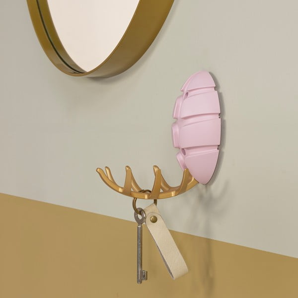 Svijetlo ružičasta/u zlatnoj boji plastična zidna kuka Bug – Spinder Design-image-3