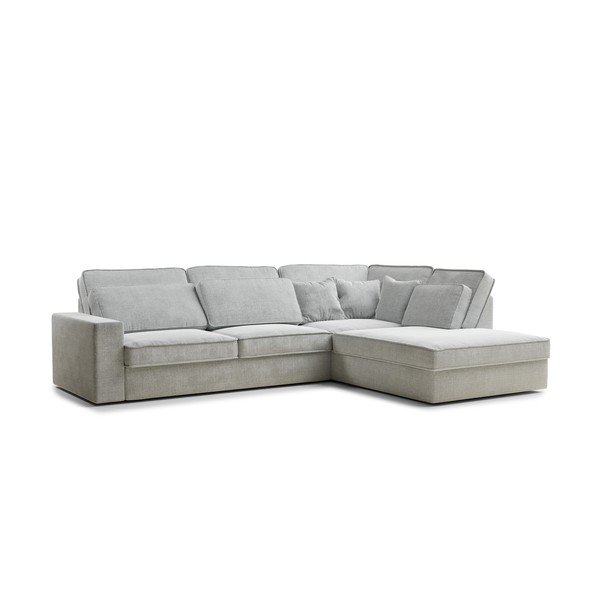 Svijetlo siva kutna garnitura od šenila (s desnim kutom/u obliku slova L) Kirou – Maison de Rêve-image-2