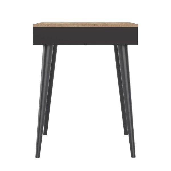 Crni radni stol s pločom u dekoru hrasta 134x59 cm - TemaHome -image-2