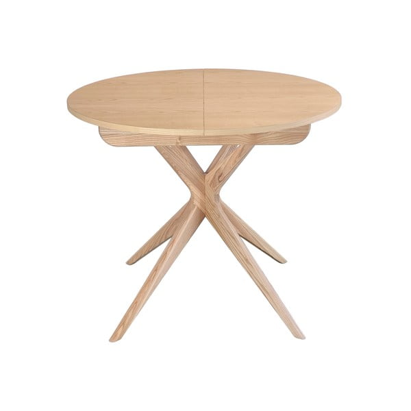 Okrugao proširiv blagovaonski stol s dodatnom pločom od čvrste jeseni ø 90 cm Jubi – Ragaba