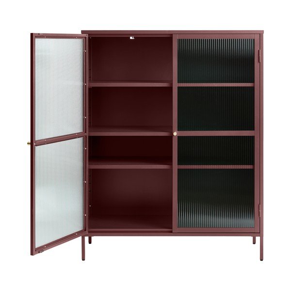 Crvena metalna vitrina 111x140 cm Bronco – Unique Furniture-image-2