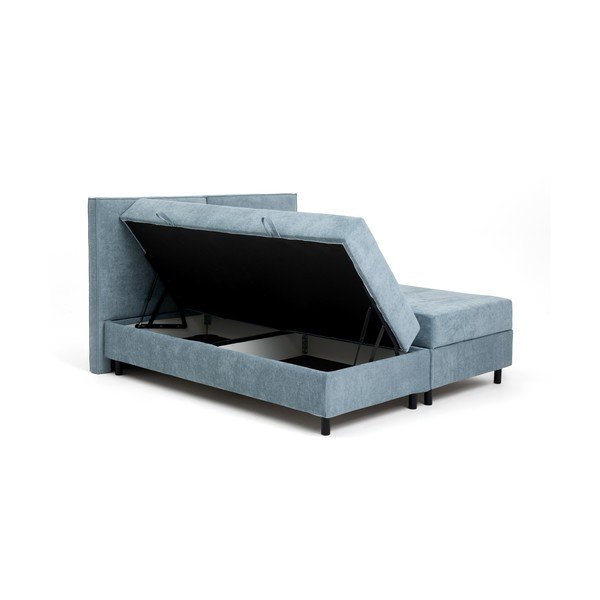 Plavi boxspring krevet s prostorom za odlaganje 180x200 cm Elva Bold – Bonami Selection-image-4