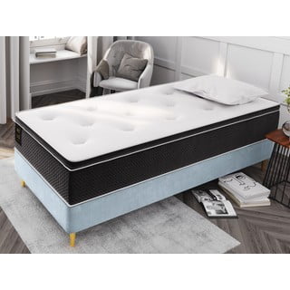 Krevet za jednu osobu od svijetloplavog baršuna Cosmopolitan Design, 90 x 200 cm