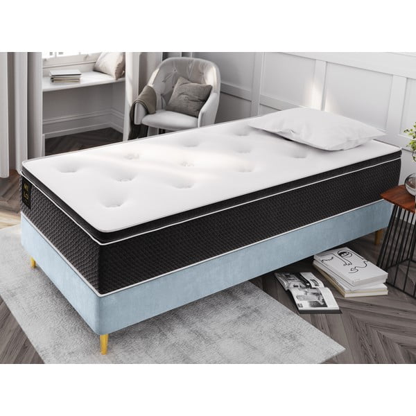 Krevet za jednu osobu od svijetloplavog baršuna Cosmopolitan Design, 90 x 200 cm-image-1