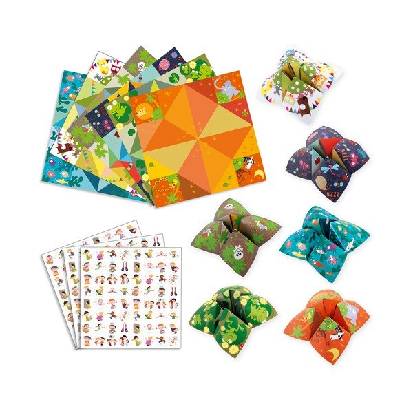 Komplet od 8 origami papira s naljepnicama Djeco Fortune-image-3