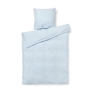 Bijelo-svijetlo plava posteljina za krevet za jednu osobu-za produženi krevet od krepa 140x220 cm Bæk&Bølge – JUNA