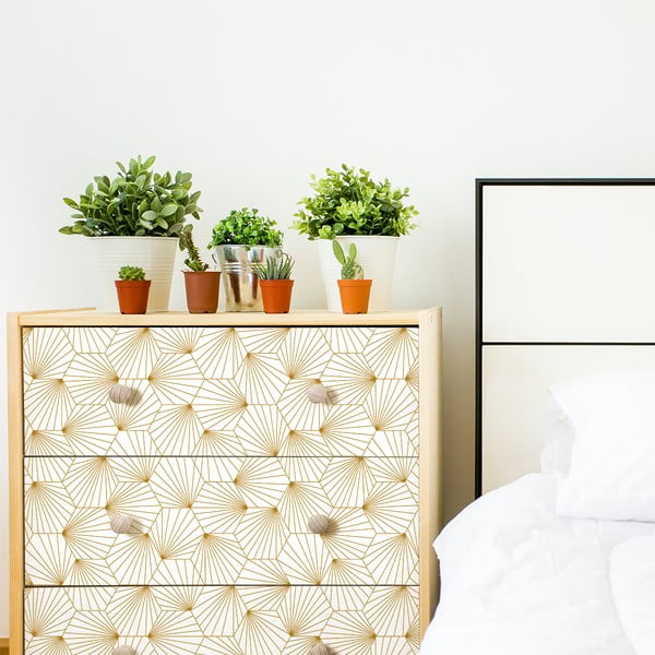 Bijelo-žuti ukrasna pozadina za Hexoka Ambiance Namještaj-image-3