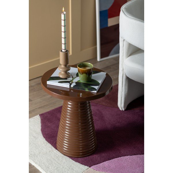 Metalni okrugao pomoćni stol ø 40 cm Catania Ribbed – Leitmotiv-image-1