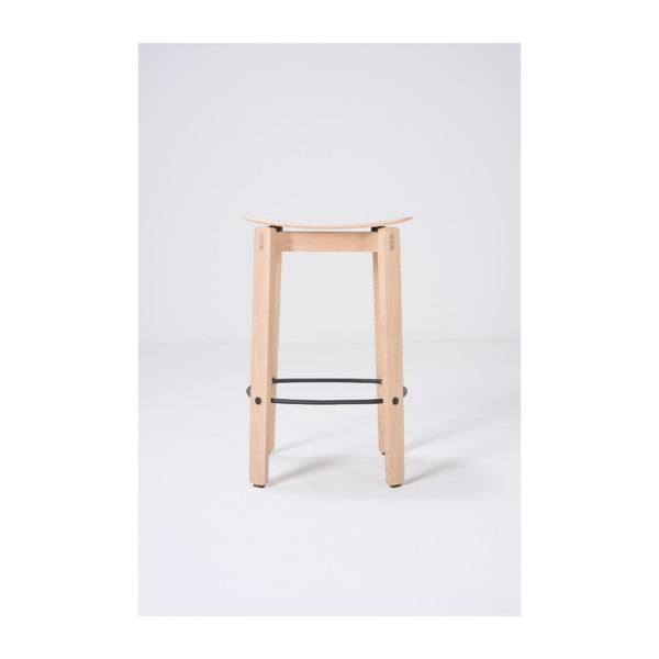 Barska stolica od punog hrasta u prirodnoj boji (visine sjedala 65 cm) Nora – Gazzda-image-3