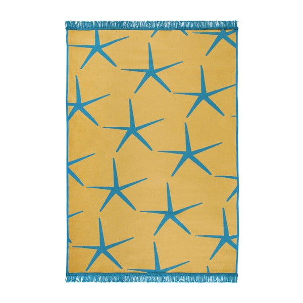 Plavo-žuti dvostrani tepih Starfish, 150 x 215 cm