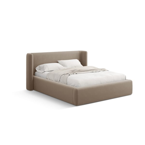 Svjetlo smeđi tapecirani bračni krevet s prostorom za odlaganje s podnicom 200x200 cm Jason – Windsor & Co Sofas