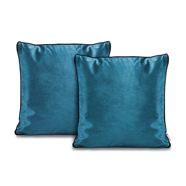 Set od 2 plave jastučnice DecoKing Rimavelvet Marine, 45 x 45 cm-image-1