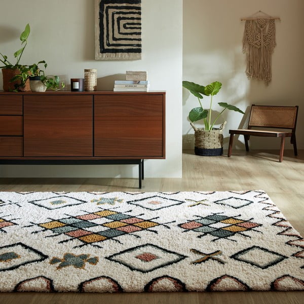 Krem ručno rađen vunen tepih 160x230 cm Moroccan Midar – Flair Rugs-image-1