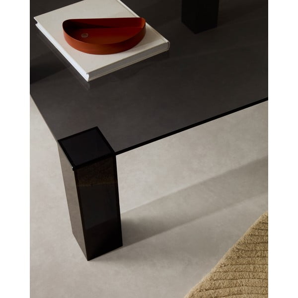Tamno sivi stakleni stolić za kavu 85x85 cm Adularia – Kave Home-image-2