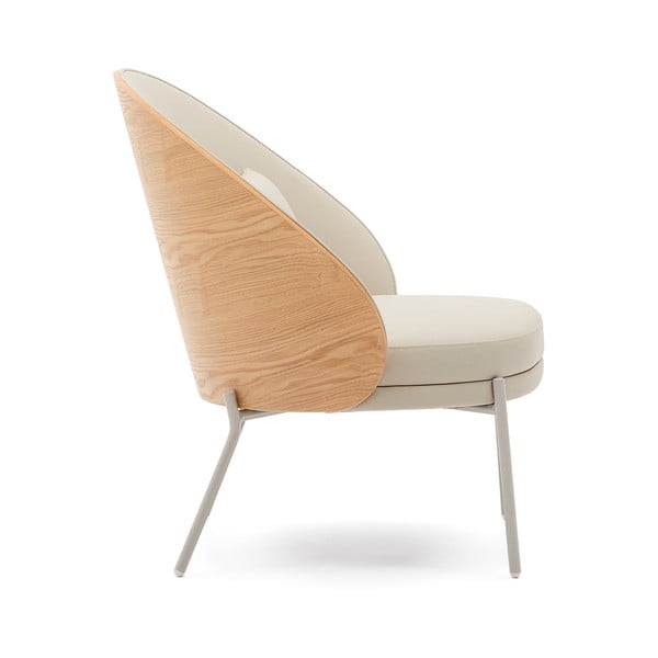 Bež fotelja od imitacije kože Eamy – Kave Home-image-3