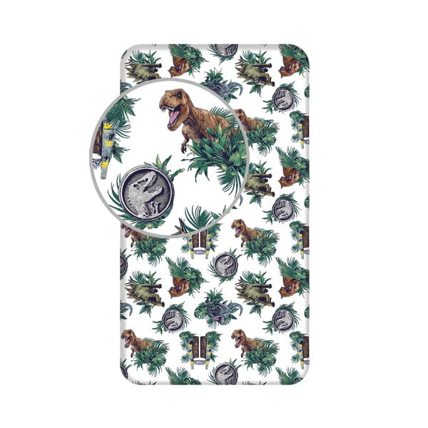 Pamučna dječja plahta s gumom 90x200 cm Jurassic World "Roar" – Jerry Fabrics