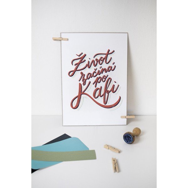 Naljepnica s motivom Život počinje nakon kave Printintin, format A4-image-1