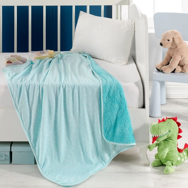 Tirkizni pamučni dječji pokrivač 100x80 cm Sunny - Mijolnir-image-3