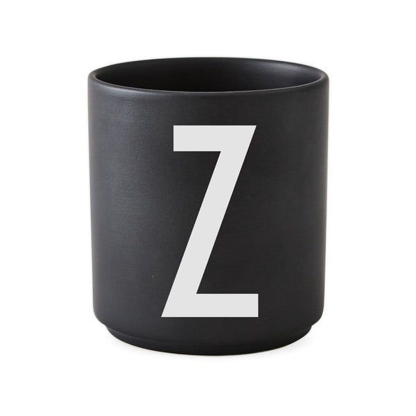 Crna porculanska šalica Design Letters Alphabet Z, 250 ml