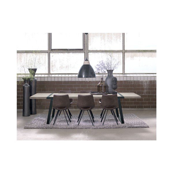 Svijetlo smeđa stolica za blagovanje s crnom bazom Canett Coronas-image-3