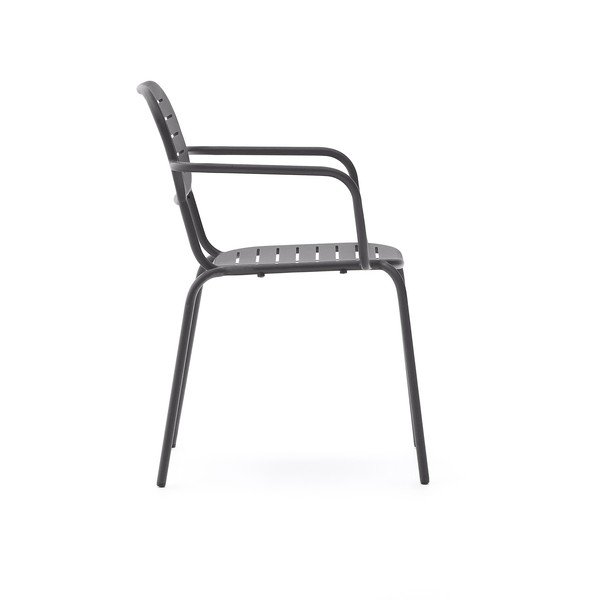 Tamno siva metalna vrtna stolica Brai – Kave Home-image-3