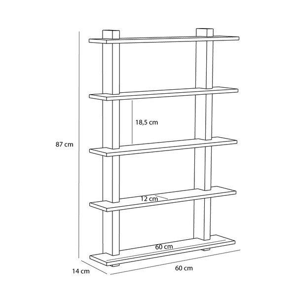 Polica s više razina u dekoru hrasta u prirodnoj boji 60 cm Simple – Hübsch-image-3