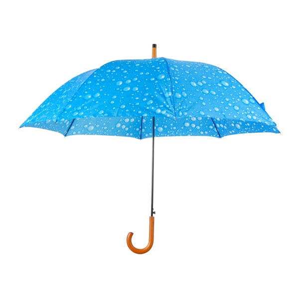 Plavi kišobran s drvenom ručkom Esschert Design Rain