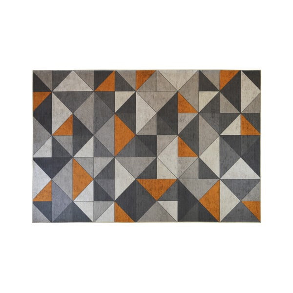 Sivo-narančasti tepih Floorita Shapes, 80 x 150 cm-image-3