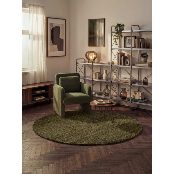 Tamno zeleni ručno rađen vunen okrugao tepih ø 200 cm Bexley Woolwich – Ted Baker-image-1
