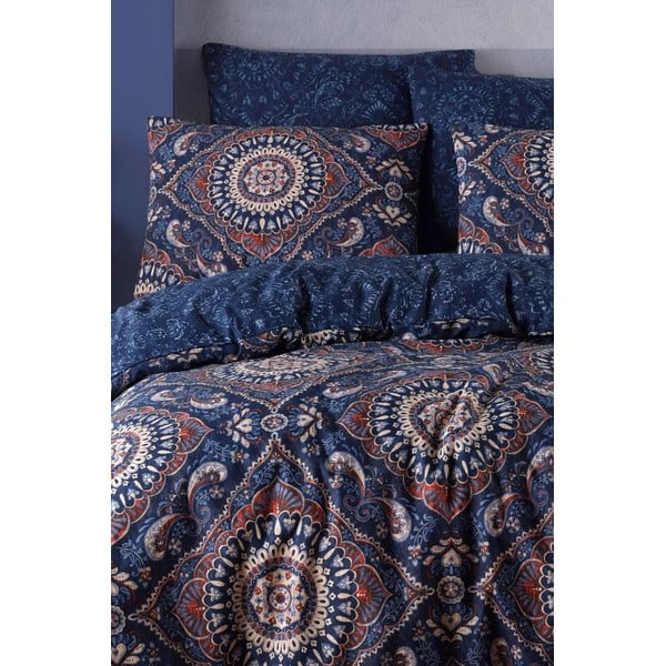 Tamno plava posteljina za bračni krevet/za produženi krevet 200x220 cm – Mila Home-image-1