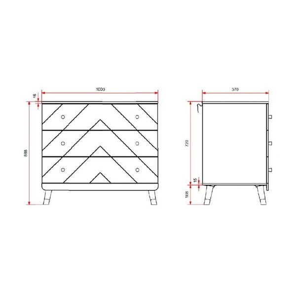 Bijela dječja komoda s promjenjivim stolom 100x100x74 cm Billy – Vipack-image-2