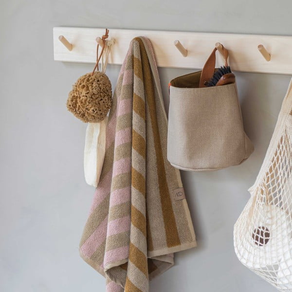 Smeđe-bež ručnik od organskog pamuka 50x90 cm Disorder - Mette Ditmer Denmark-image-1