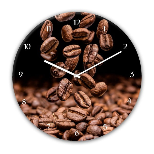 Zidni sat Styler Glassclock Coffee Seeds, ⌀ 30 cm