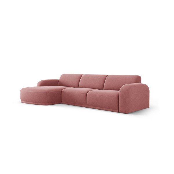 Svijetlo ružičasta baršunasti kutna garnitura Erin – Micadoni Home-image-2