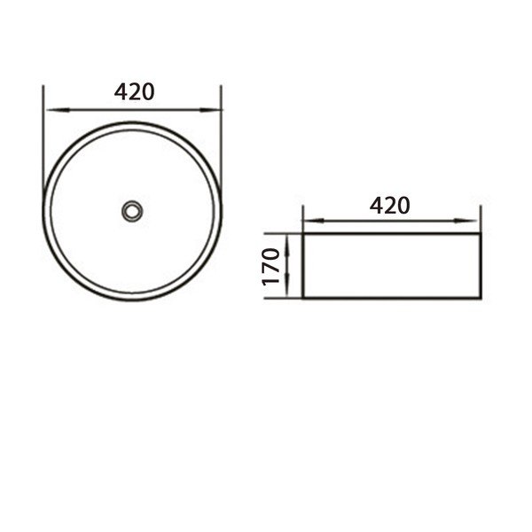 Bijeli keramički okrugao umivaonik ø 42 cm Aqualine  – Sapho-image-1