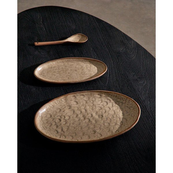 Bež keramički tanjuri u setu 3 kom za serviranje Zunel – Kave Home-image-3