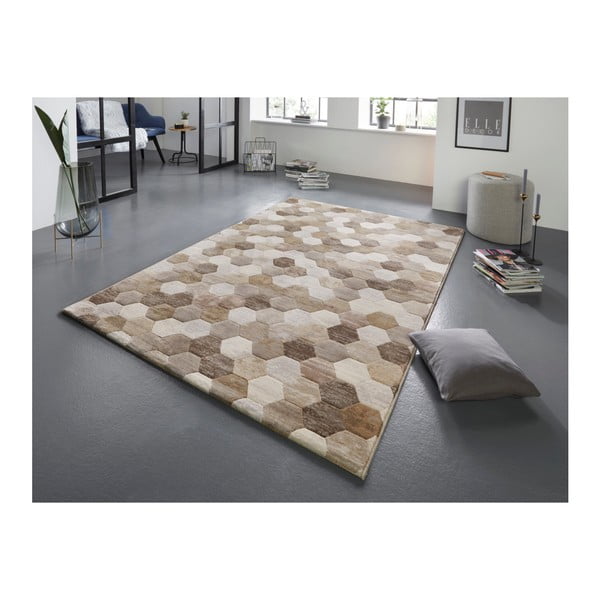 Smeđe-krem tepih Elle Decoration Arty Manosque, 80 x 150 cm-image-1