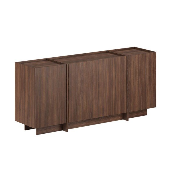 Komoda u dekoru oraha s rupom za kabele u tamnoj prirodnoj boji 180x80x45 cm Dorma – Kalune Design
