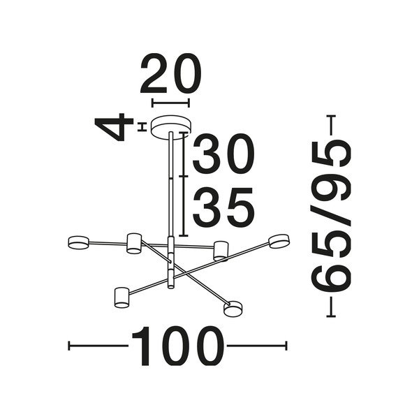 Crna LED viseća svjetiljka aluminijska s mogućnosti zatamnjivanja sa sjenilom od akrilnog stakla ø 100 cm Nordik – Nova Luce-image-3