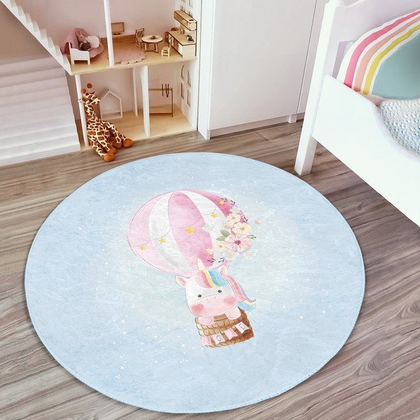 Svijetlo plavi dječji tepih ø 100 cm Comfort – Mila Home-image-4