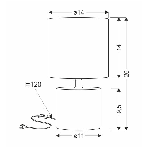 Bež stolna lampa s tekstilnim sjenilom (visina 26 cm) Dina – Candellux Lighting-image-2