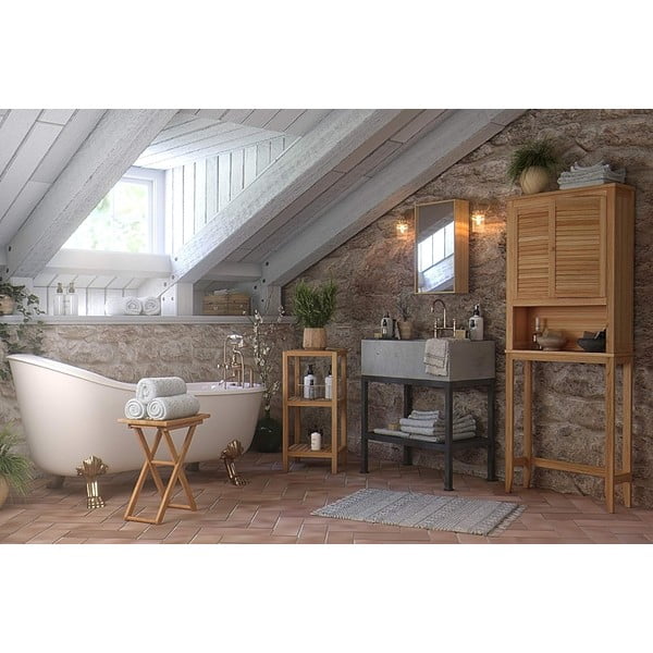 Kupaonska polica od punog oraha u prirodnoj boji 36x79 cm Norway – Wenko-image-1