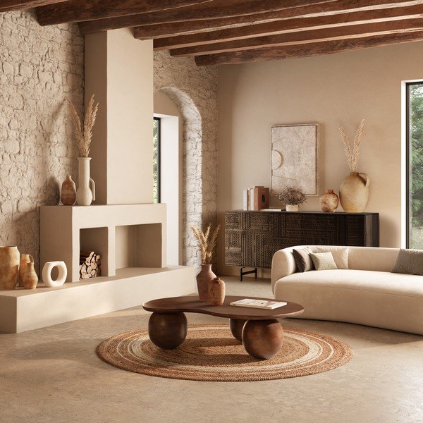 Tamno smeđa komoda od masivnog manga 160x75x40 cm Kalai – MOME-image-2