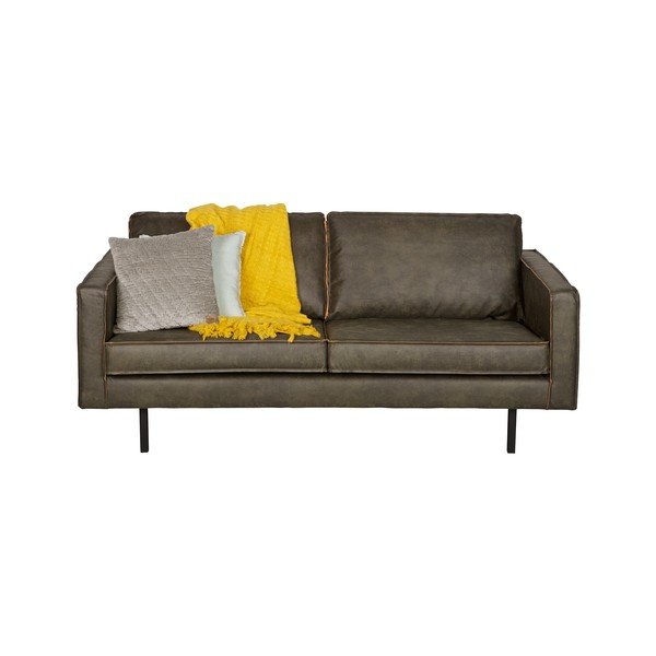Tamnozeleni kauč s presvlakom od reciklirane kože BePureHome Rodeo, 190 cm-image-2