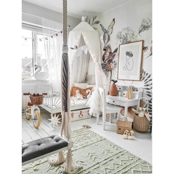 Svijetlo zeleni periv/ručno rađen pamučan tepih 140x200 cm Tribu Olive – Lorena Canals-image-1