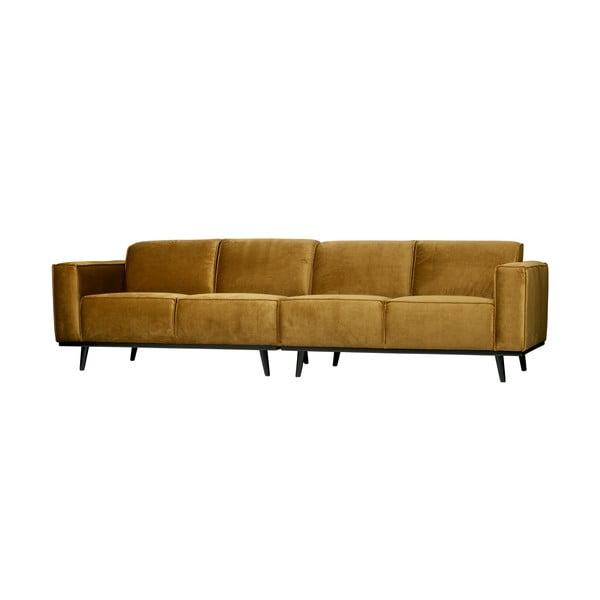 Žuta  baršunasti sofa 280 cm Statement – WOOOD-image-1