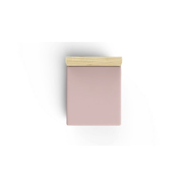 Ružičasta plahta od rastezljivog pamuka 140x190 cm - Mijolnir