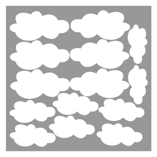 Set od 14 ukrasnih naljepnica s motivom oblaka, 100 x 100 cm