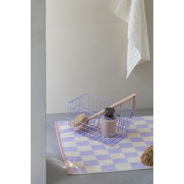 Svijetlo žuta/ljubičasta kupaonska prostirka od organskog pamuka 50x80 cm Retro – Mette Ditmer Denmark-image-1