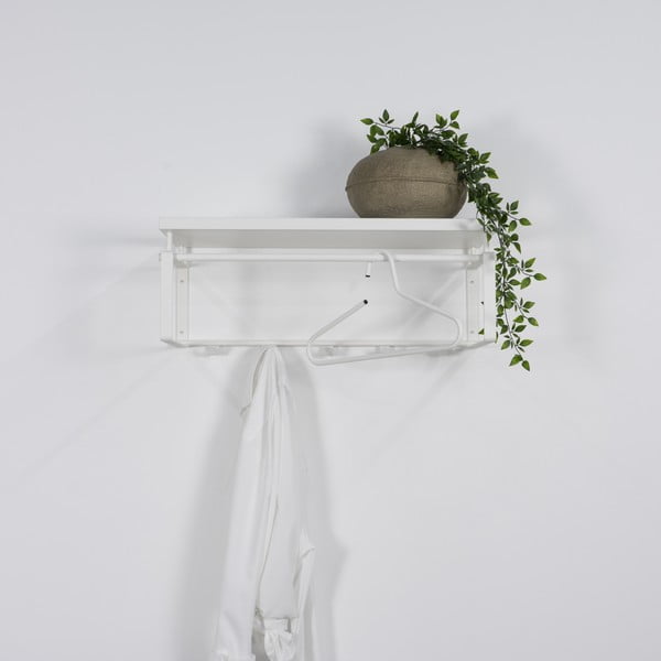 Bijela metalna zidna vješalica s policom 70 cm Rex – Spinder Design-image-3